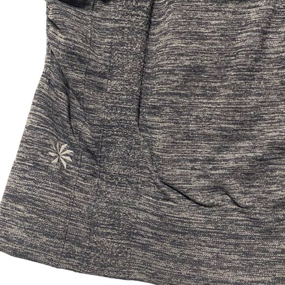 Athleta Size Small Finish Fast Gray Racerback Ruched Sides Tank - Picture 6 of 8